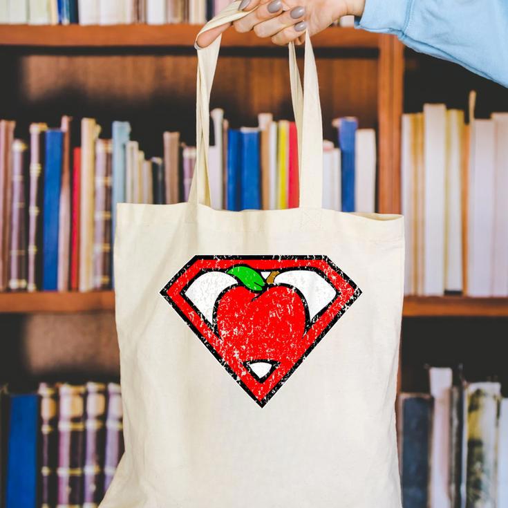 Cute Distressed Super Teacher Superhero Apple Shirt Canvas Tote Bag, Super Teacher Tote Bags, funny gift Cute Distressed Super Teacher Superhero Apple Shirt Canvas Tote Bag, Super Teacher Tote Bags, funny gift