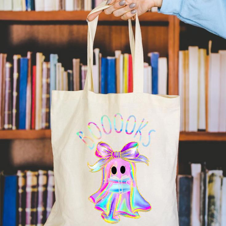Cute Ghost Book Reading Halloween Teacher Top Girls Women Canvas Tote Bag, funny gift Cute Ghost Book Reading Halloween Teacher Top Girls Women Canvas Tote Bag, funny gift
