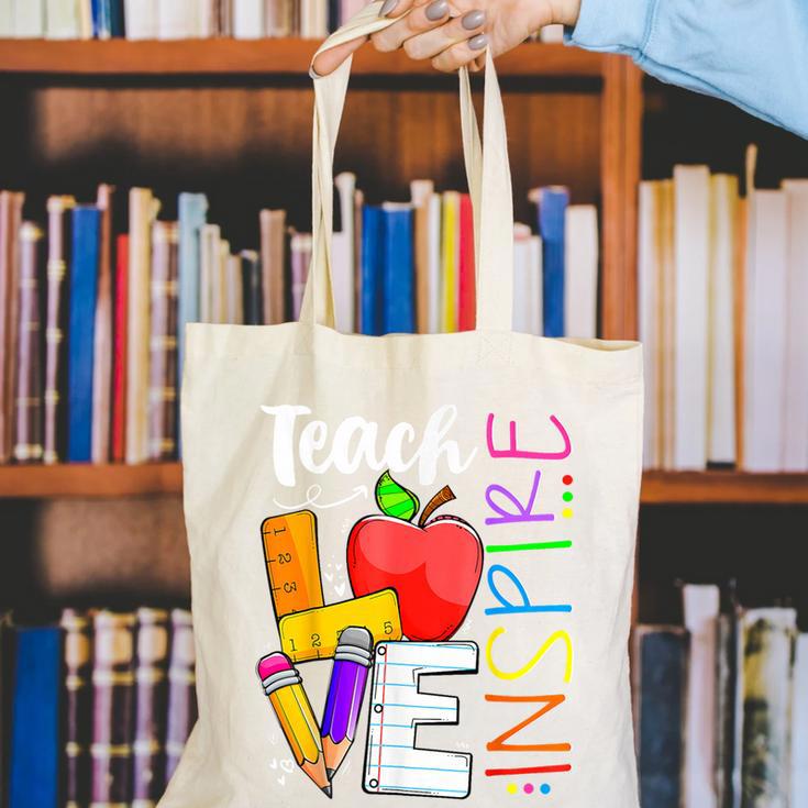 Cute Teach Love And Inspire Men Women Teacher Canvas Tote Bag, funny gift Cute Teach Love And Inspire Men Women Teacher Canvas Tote Bag, funny gift
