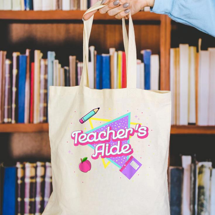 Cute Teacher's Aide Shirt 80's 90's Back To School For Men Women Canvas Tote Bag, funny gift