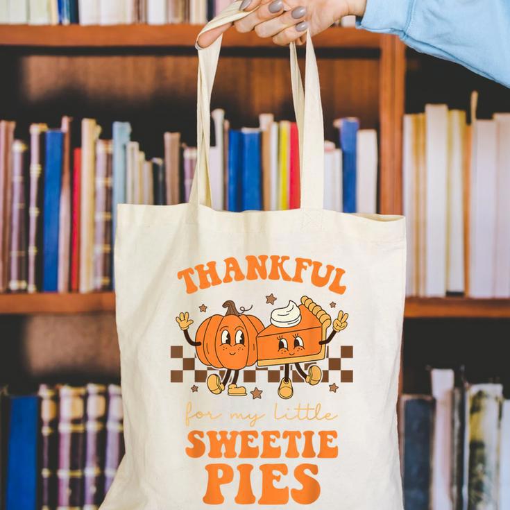 Cute Thanksgiving Teacher Thankful For My Sweetie Pies Mom Canvas Tote Bag, funny gift