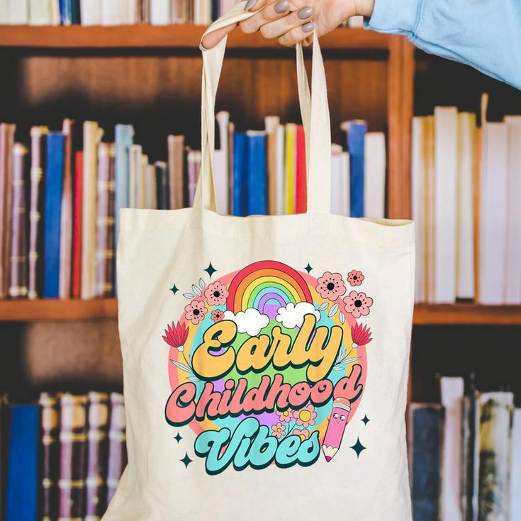 Daycare Teacher Daycare Provider Early Childhood Vibes Canvas Tote Bag, funny gift Daycare Teacher Daycare Provider Early Childhood Vibes Canvas Tote Bag, funny gift