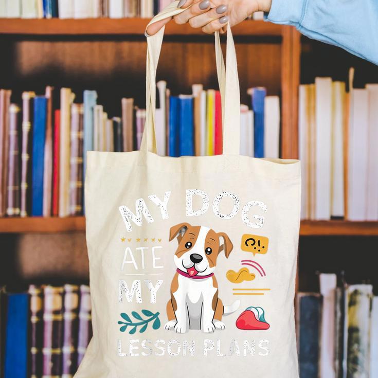 My Dog Ate My Lesson Plan Teacher Back To School Canvas Tote Bag, funny gift My Dog Ate My Lesson Plan Teacher Back To School Canvas Tote Bag, funny gift
