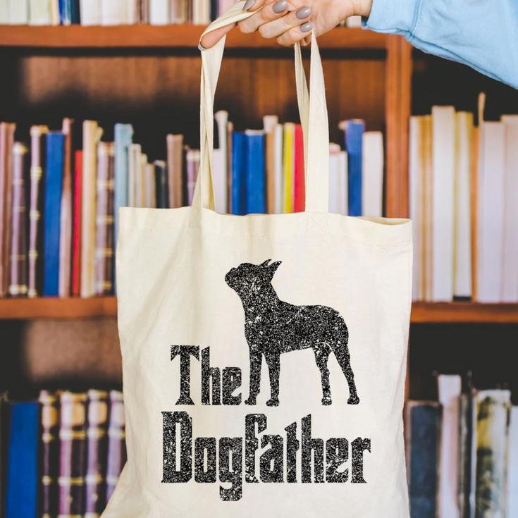 The Dogfather Boston Terrier Dog Funny Dog Gift T-Shirt For Men Women Girls Kids Canvas Tote Bag, funny gift