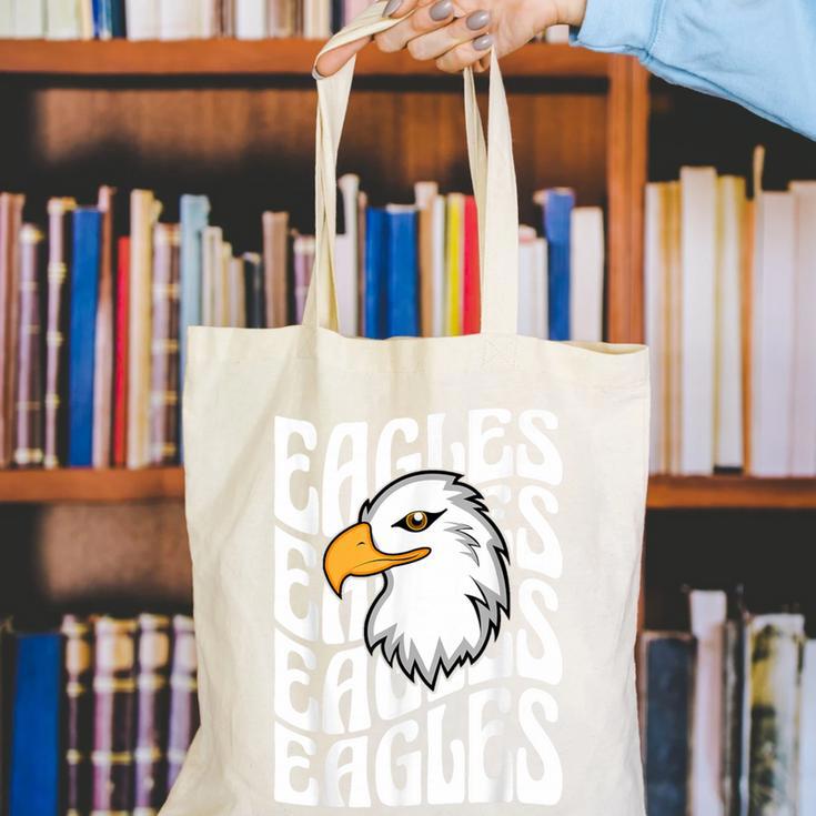 Eagles School Sports Fan Team Spirit Teacher Parent Student Canvas Tote Bag, funny gift