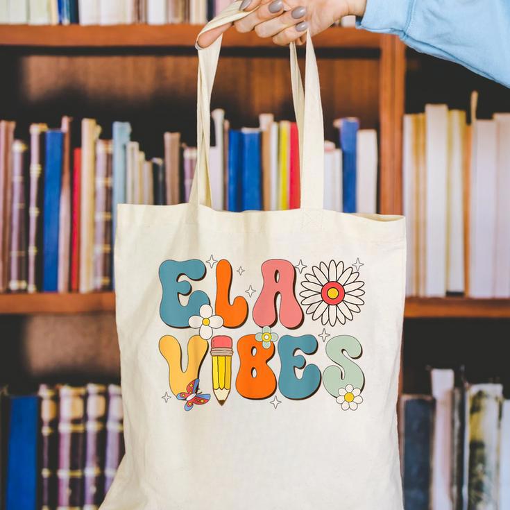 English Teacher Ela Vibes Teacher Kids First Day Of School Canvas Tote Bag, English Teacher Tote Bags, funny gift English Teacher Ela Vibes Teacher Kids First Day Of School Canvas Tote Bag, English Teacher Tote Bags, funny gift