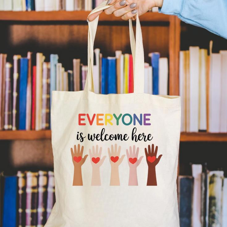 Everyone Is Welcome Here Idaho Teacher Canvas Tote Bag, funny gift Everyone Is Welcome Here Idaho Teacher Canvas Tote Bag, funny gift