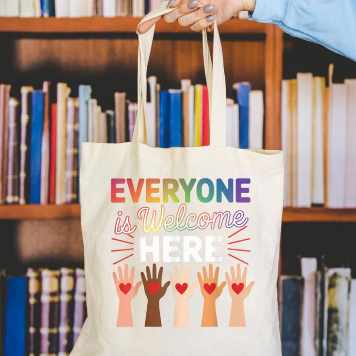 Everyone Is Welcome Here Shirt Teacher Canvas Tote Bag, funny gift Everyone Is Welcome Here Shirt Teacher Canvas Tote Bag, funny gift