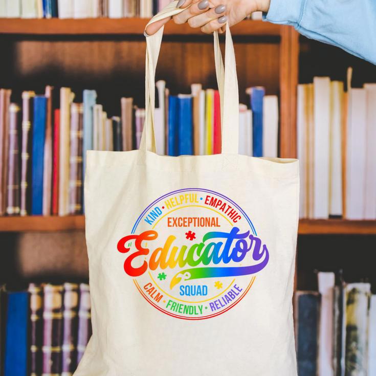 Exceptional Educator Squad Special Education Teacher Autism Canvas Tote Bag, funny gift Exceptional Educator Squad Special Education Teacher Autism Canvas Tote Bag, funny gift