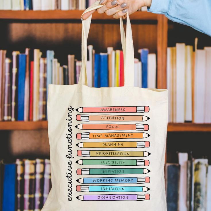 Executive Functioning Skills Back To School Sped Teacher SLP Canvas Tote Bag, funny gift