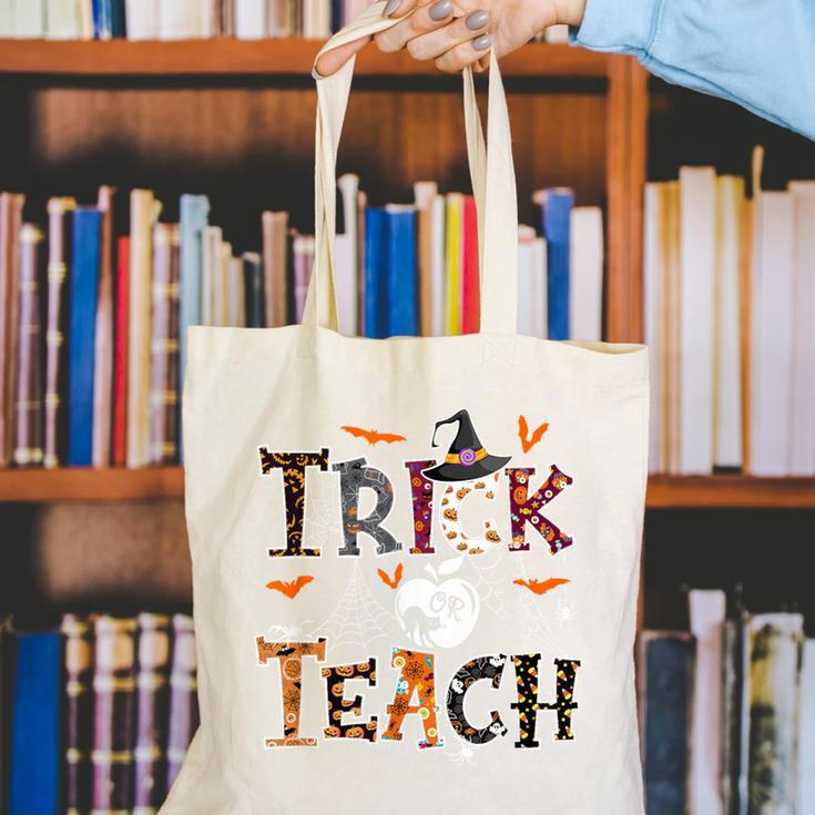 Fall Holiday Themed Thanksgiving Halloween Teacher Trick Or Canvas Tote Bag, funny gift Fall Holiday Themed Thanksgiving Halloween Teacher Trick Or Canvas Tote Bag, funny gift