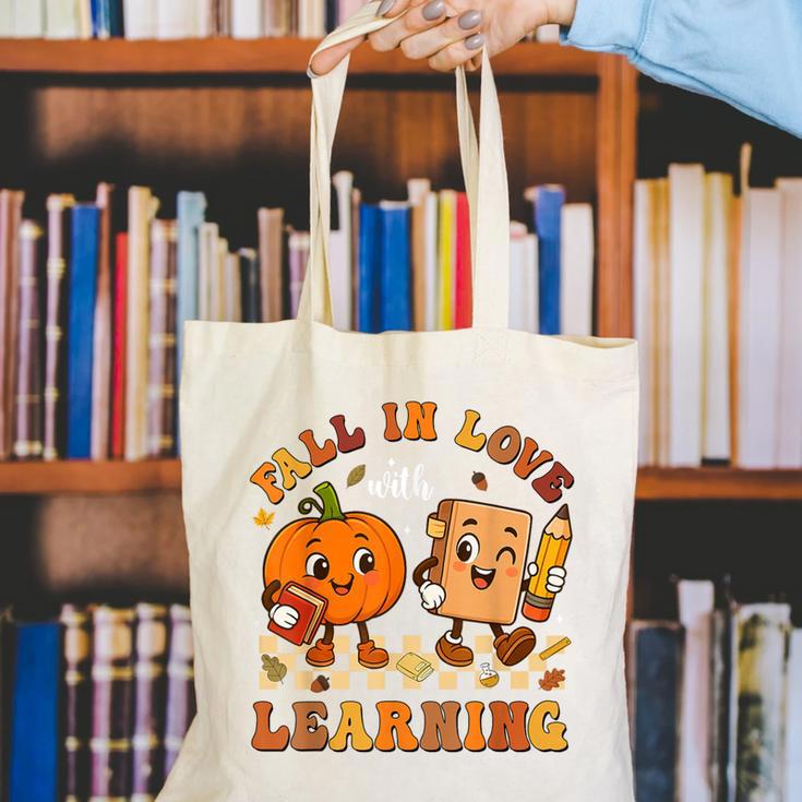 Fall In Love With Reading Book Autumn Pumpkins And Teachers Canvas Tote Bag, funny gift Fall In Love With Reading Book Autumn Pumpkins And Teachers Canvas Tote Bag, funny gift