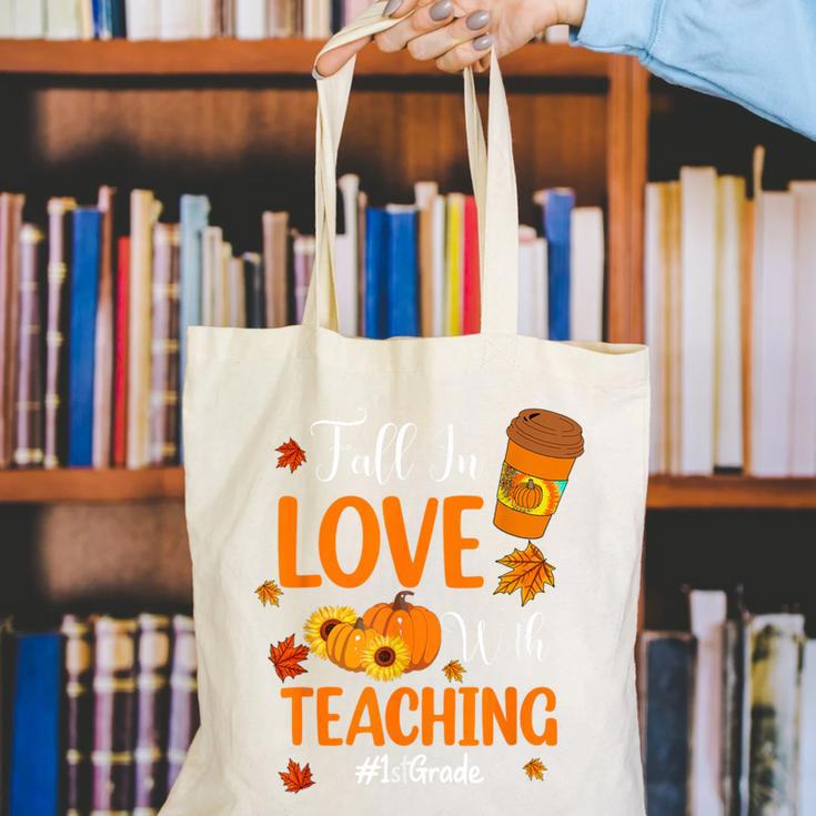 Fall In Love With Teaching 1st Grade Teacher Thanksgiving For Men Women Girls Kids Canvas Tote Bag, funny gift Fall In Love With Teaching 1st Grade Teacher Thanksgiving For Men Women Girls Kids Canvas Tote Bag, funny gift