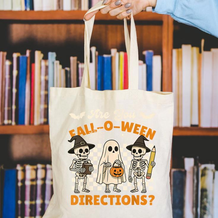 Are You Fall o Ween Directions Halloween Skeleton Teacher Canvas Tote Bag, funny gift Are You Fall o Ween Directions Halloween Skeleton Teacher Canvas Tote Bag, funny gift