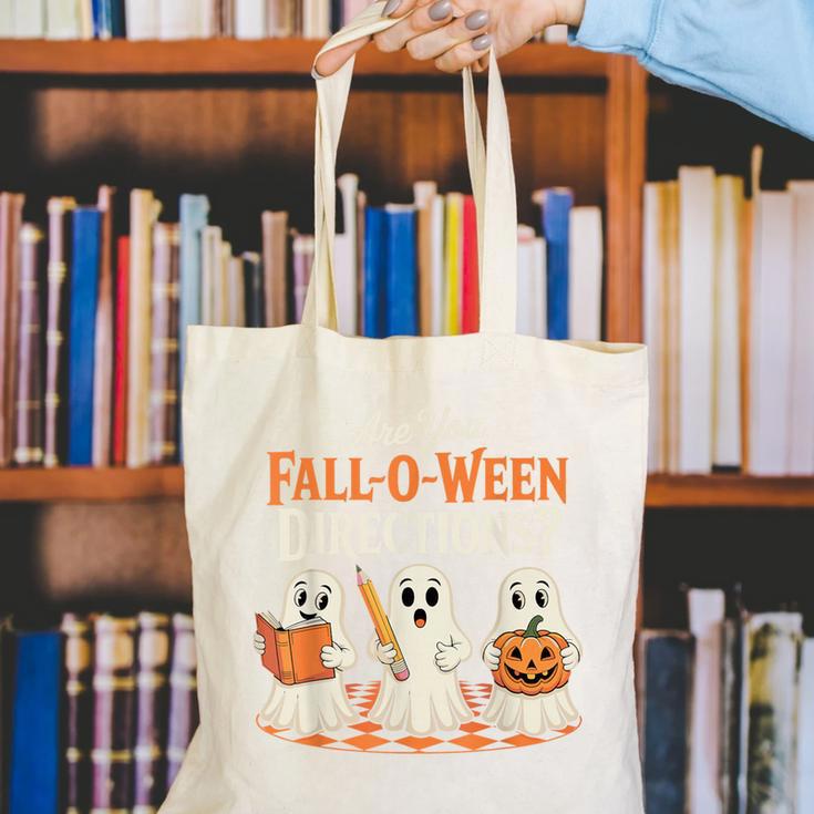 Are You Fall O Ween DirectionsRetro Teacher Halloween Ghost Canvas Tote Bag, funny gift Are You Fall O Ween DirectionsRetro Teacher Halloween Ghost Canvas Tote Bag, funny gift