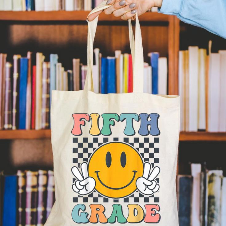 Fifth Grade Team Teachers Boys Girls Retro Smile 5th Grade Canvas Tote Bag, funny gift Fifth Grade Team Teachers Boys Girls Retro Smile 5th Grade Canvas Tote Bag, funny gift