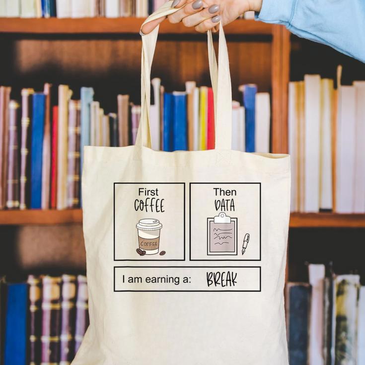 First Coffee Then IEP Teacher SPED Teacher Coffee Lover Canvas Tote Bag, funny gift