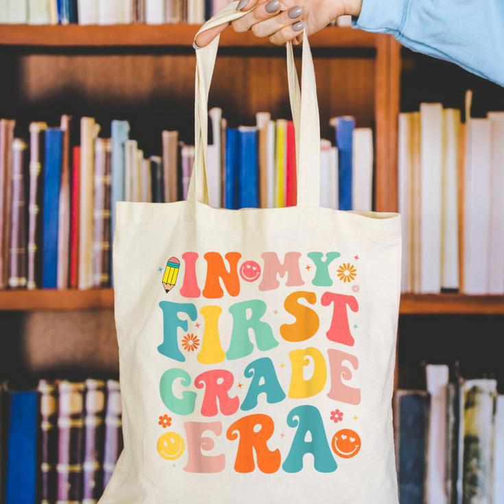 In My First Grade Era 1st Grade Teacher Back To School Canvas Tote Bag, First Grade Teacher Tote Bags, funny gift In My First Grade Era 1st Grade Teacher Back To School Canvas Tote Bag, First Grade Teacher Tote Bags, funny gift