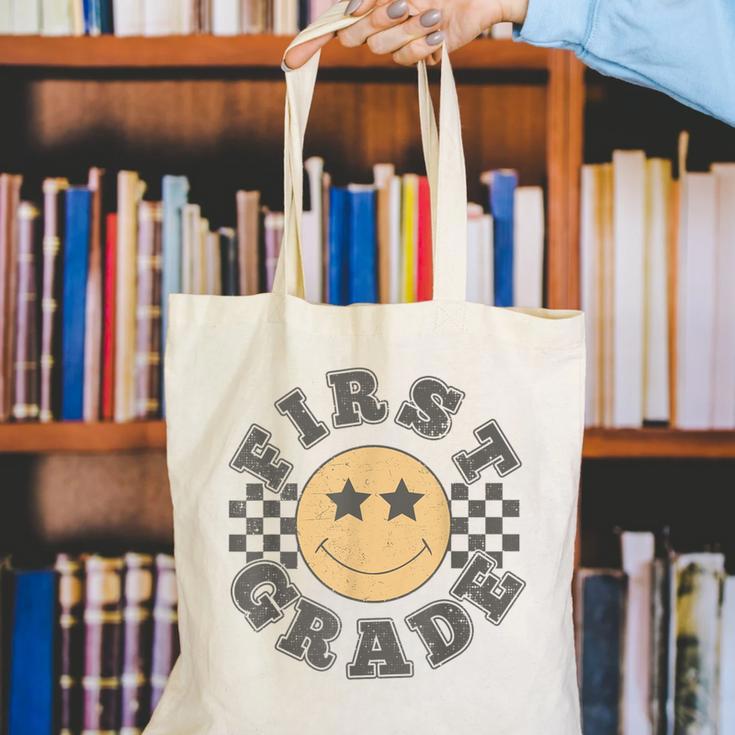 First Grade Teacher First Day Of 1st Grade Back To School Canvas Tote Bag, First Grade Teacher Tote Bags, funny gift First Grade Teacher First Day Of 1st Grade Back To School Canvas Tote Bag, First Grade Teacher Tote Bags, funny gift