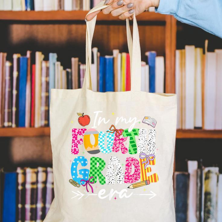 In My Fourth Grade Era 4th Grade Girl Teacher Back To School Canvas Tote Bag, 4th Grade Teacher Tote Bags, funny gift