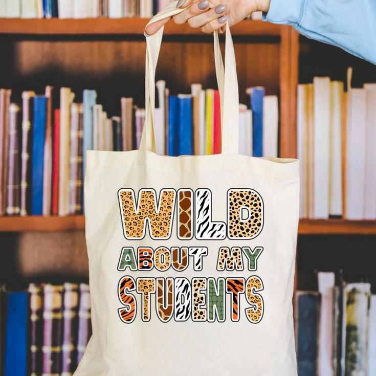 Fun Zoo Animal Print Teacher Shirts Wild About My Students Canvas Tote Bag, funny gift Fun Zoo Animal Print Teacher Shirts Wild About My Students Canvas Tote Bag, funny gift