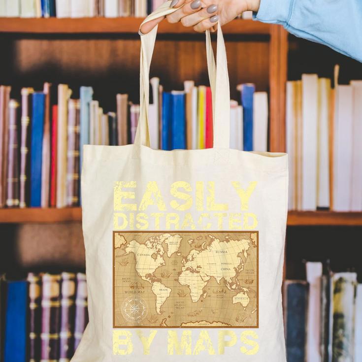 Geography Teacher Easily Distracted By Maps Canvas Tote Bag, funny gift Geography Teacher Easily Distracted By Maps Canvas Tote Bag, funny gift