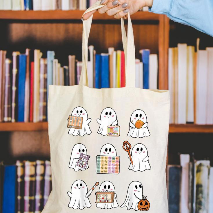 Ghost Speech Therapy Teacher Spooky Season Halloween Canvas Tote Bag, funny gift Ghost Speech Therapy Teacher Spooky Season Halloween Canvas Tote Bag, funny gift
