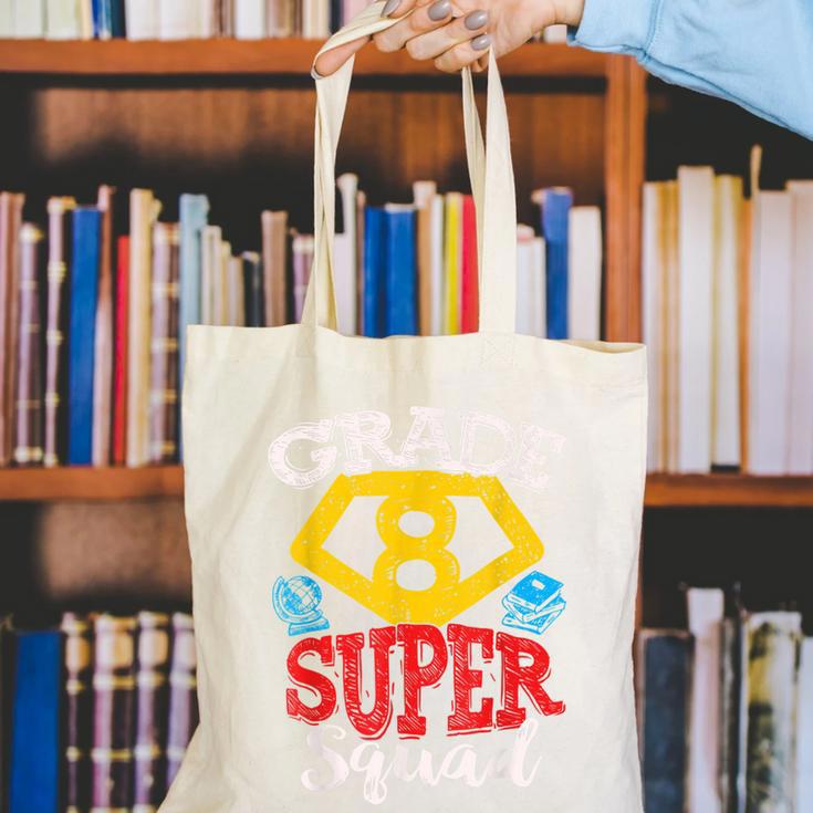 Grade 8 Super Squad Superhero Teacher Team Canvas Tote Bag, Super Teacher Tote Bags, funny gift