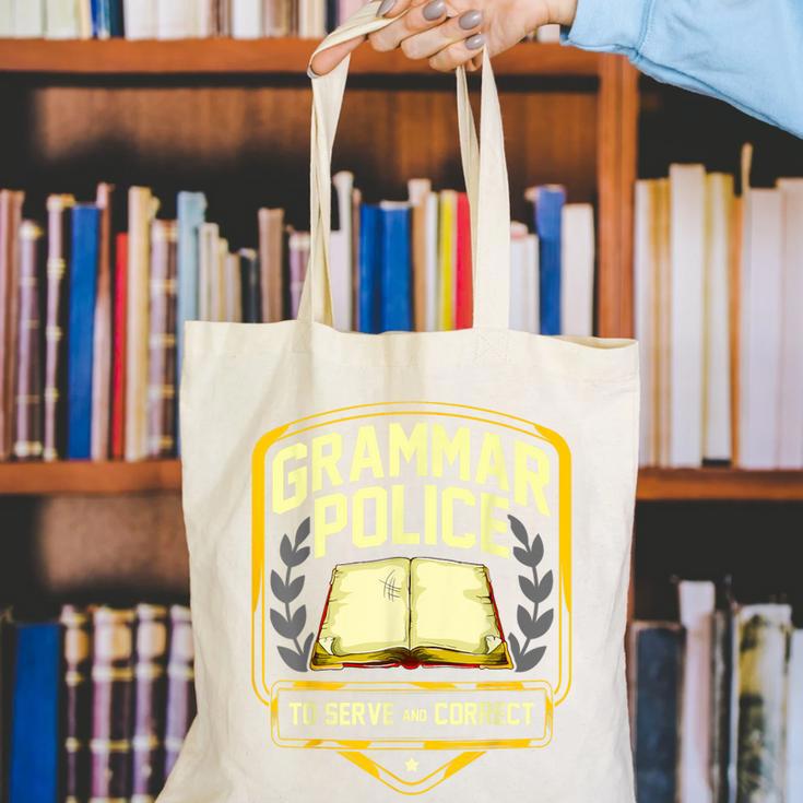 Grammar Police To Serve And Correct English Teacher Canvas Tote Bag, English Teacher Tote Bags, funny gift Grammar Police To Serve And Correct English Teacher Canvas Tote Bag, English Teacher Tote Bags, funny gift