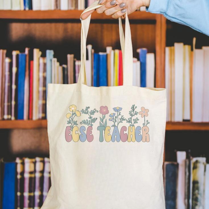 Groovy ECSE Early Childhood Special Education Teacher Canvas Tote Bag, Groovy Teacher Tote Bags, funny gift