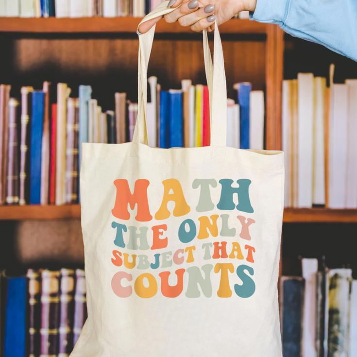 Groovy Math Is The Only Subject That Counts Math Teacher For Men Women Girls Kids Canvas Tote Bag, Groovy Teacher Tote Bags, funny gift Groovy Math Is The Only Subject That Counts Math Teacher For Men Women Girls Kids Canvas Tote Bag, Groovy Teacher Tote Bags, funny gift