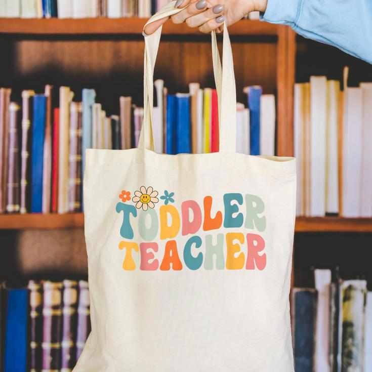 Groovy Toddler Teacher Appreciation Back To School Canvas Tote Bag, Groovy Teacher Tote Bags, funny gift Groovy Toddler Teacher Appreciation Back To School Canvas Tote Bag, Groovy Teacher Tote Bags, funny gift