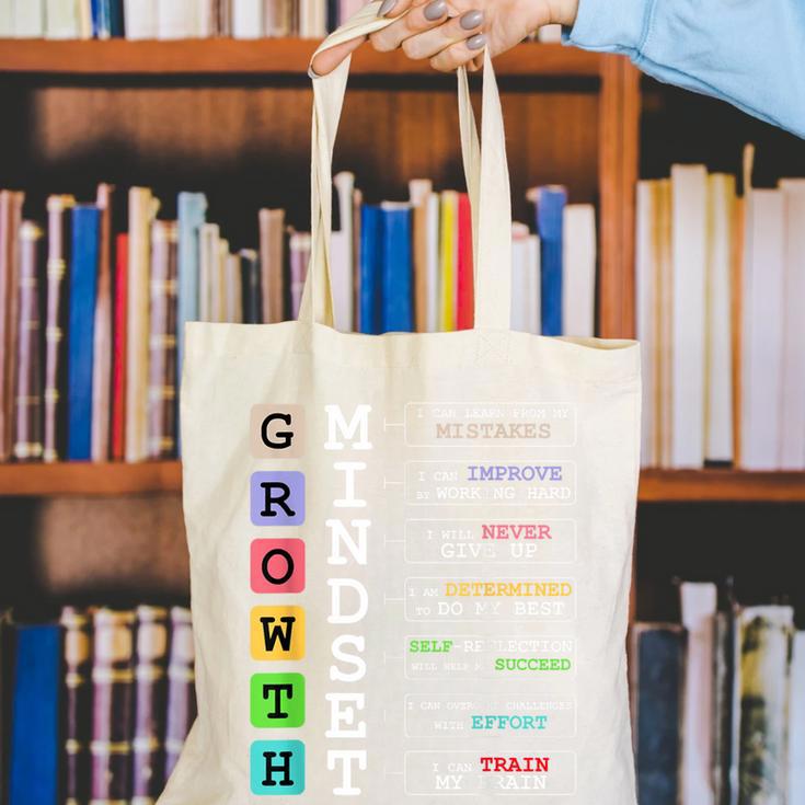 Growth Mindset Shirt Positive School Classroom Teacher Canvas Tote Bag, funny gift Growth Mindset Shirt Positive School Classroom Teacher Canvas Tote Bag, funny gift
