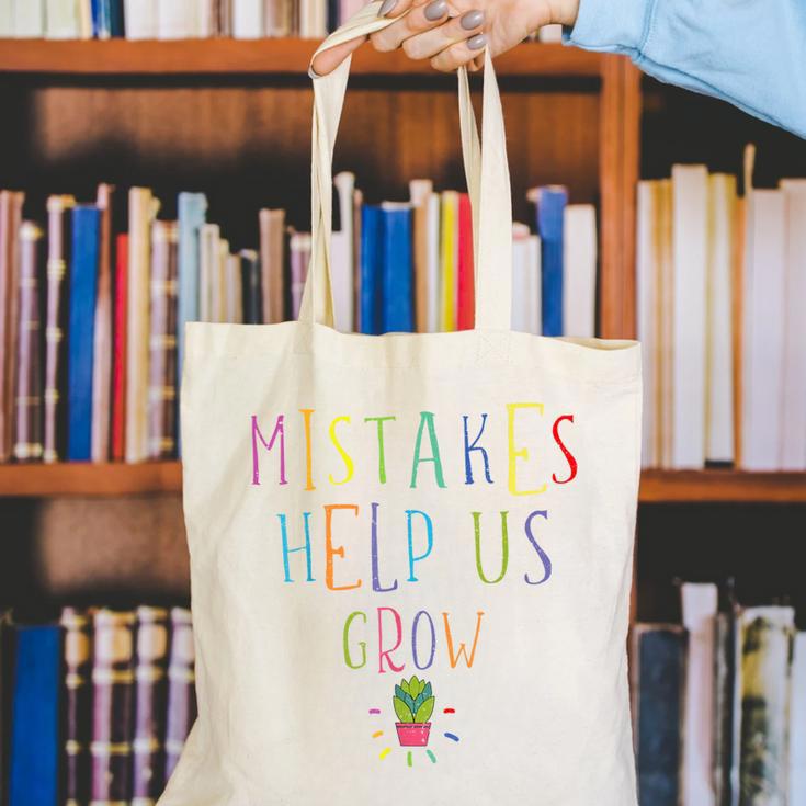 Growth Mindset Shirt For Teacher Mistakes Help Us Grow Canvas Tote Bag, funny gift Growth Mindset Shirt For Teacher Mistakes Help Us Grow Canvas Tote Bag, funny gift