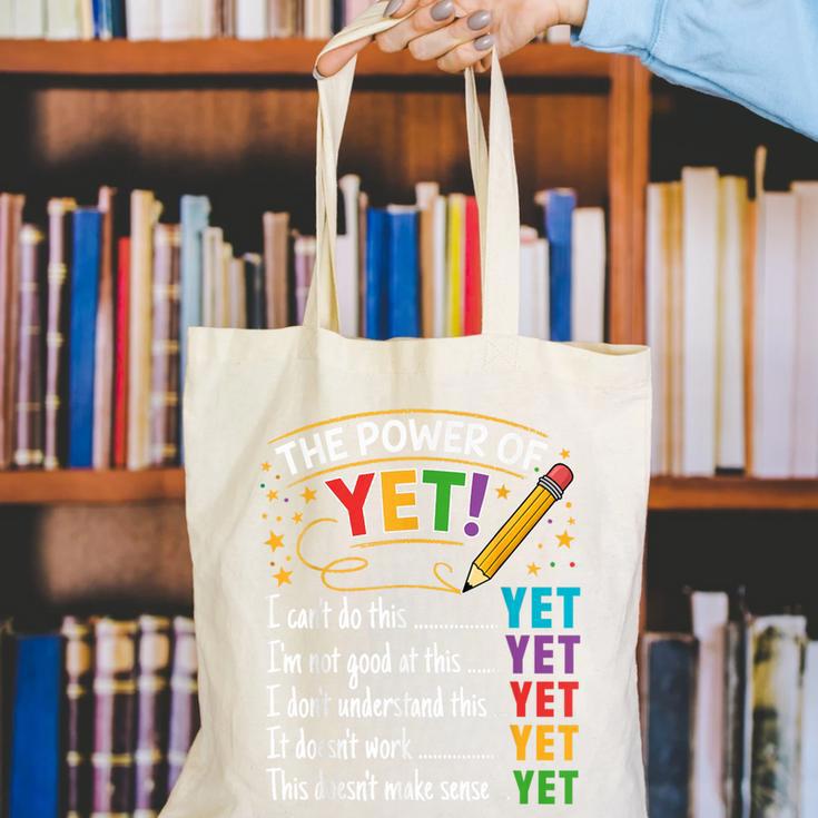 Growth Mindset Teacher Power Of Yet Inspirational Canvas Tote Bag, funny gift Growth Mindset Teacher Power Of Yet Inspirational Canvas Tote Bag, funny gift