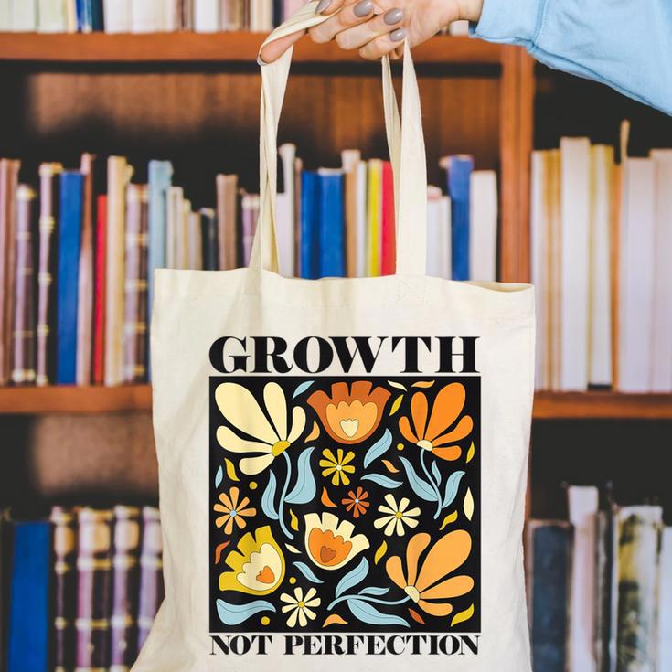 Growth Not Perfection Abstract Florals SPED Teacher Canvas Tote Bag, funny gift Growth Not Perfection Abstract Florals SPED Teacher Canvas Tote Bag, funny gift