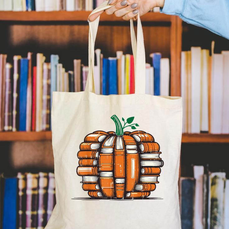 Halloween Books Pumpkin Reading Teacher Fall Men Women Canvas Tote Bag, funny gift Halloween Books Pumpkin Reading Teacher Fall Men Women Canvas Tote Bag, funny gift