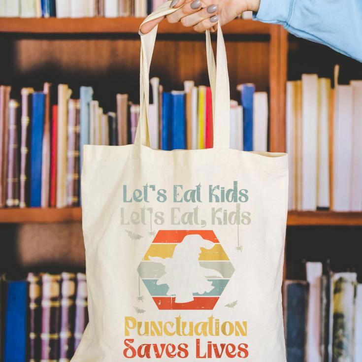 Halloween Lets Eat Kids English Teacher Costume Women Canvas Tote Bag, English Teacher Tote Bags, funny gift Halloween Lets Eat Kids English Teacher Costume Women Canvas Tote Bag, English Teacher Tote Bags, funny gift
