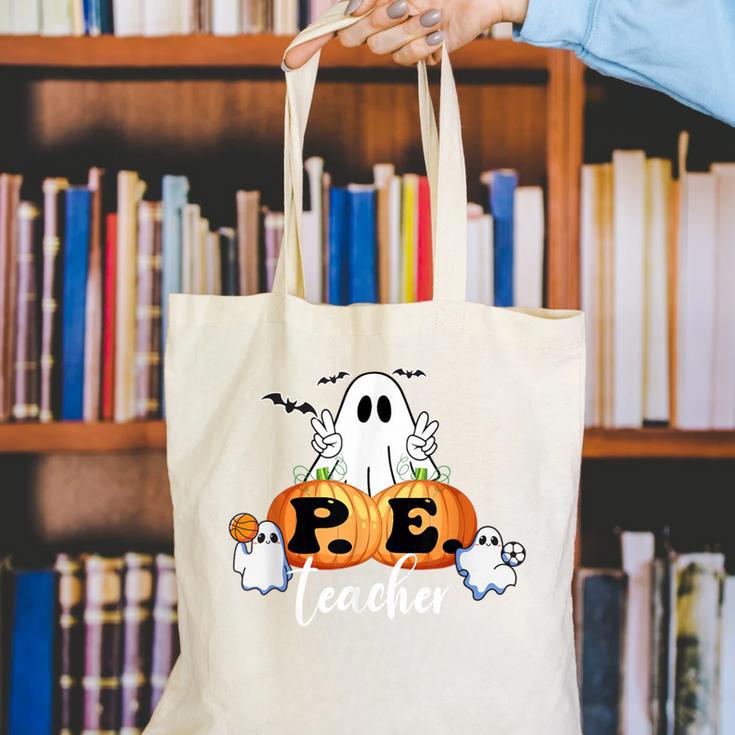Halloween PE Teacher Ghosts Pumpkins Sports Lover Canvas Tote Bag, Pe Teacher Tote Bags, funny gift Halloween PE Teacher Ghosts Pumpkins Sports Lover Canvas Tote Bag, Pe Teacher Tote Bags, funny gift