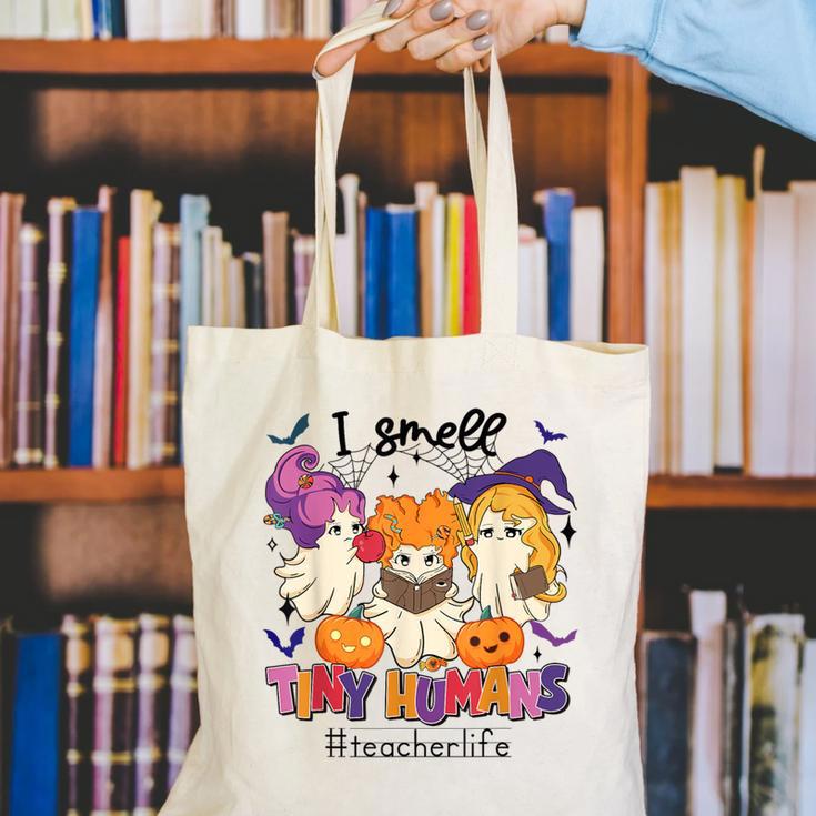 Halloween Teacher Smell a Tiny Human Ghost Spooky Season Canvas Tote Bag, funny gift Halloween Teacher Smell a Tiny Human Ghost Spooky Season Canvas Tote Bag, funny gift
