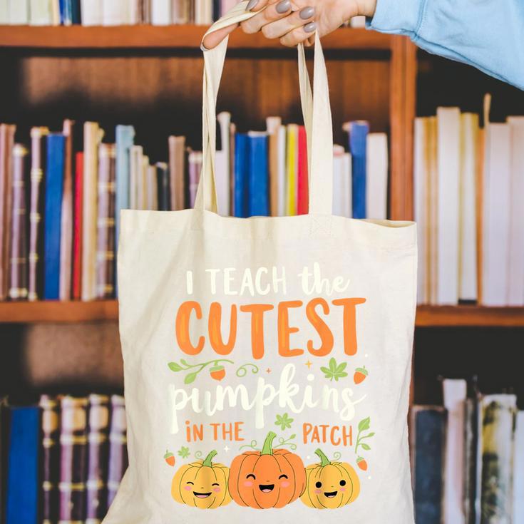 Halloween Teacher I Teach The Cutest Pumpkins In The Patch Canvas Tote Bag, funny gift Halloween Teacher I Teach The Cutest Pumpkins In The Patch Canvas Tote Bag, funny gift