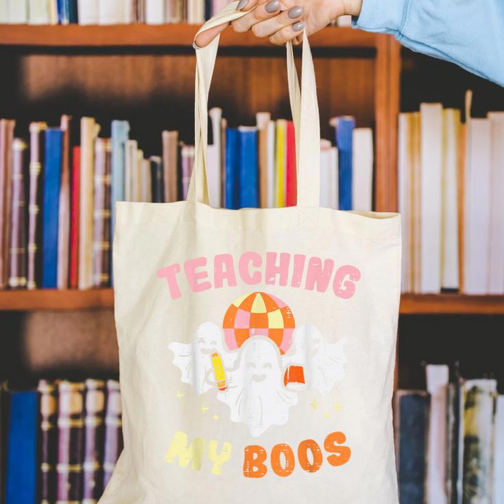 Halloween Teacher Teaching My Boos Costume Teacher Men Women Canvas Tote Bag, funny gift
