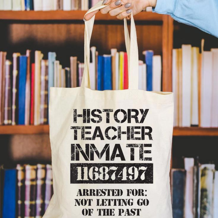 Halloween History Teacher Prisoner Costume Canvas Tote Bag, History Teacher Tote Bags, funny gift Halloween History Teacher Prisoner Costume Canvas Tote Bag, History Teacher Tote Bags, funny gift