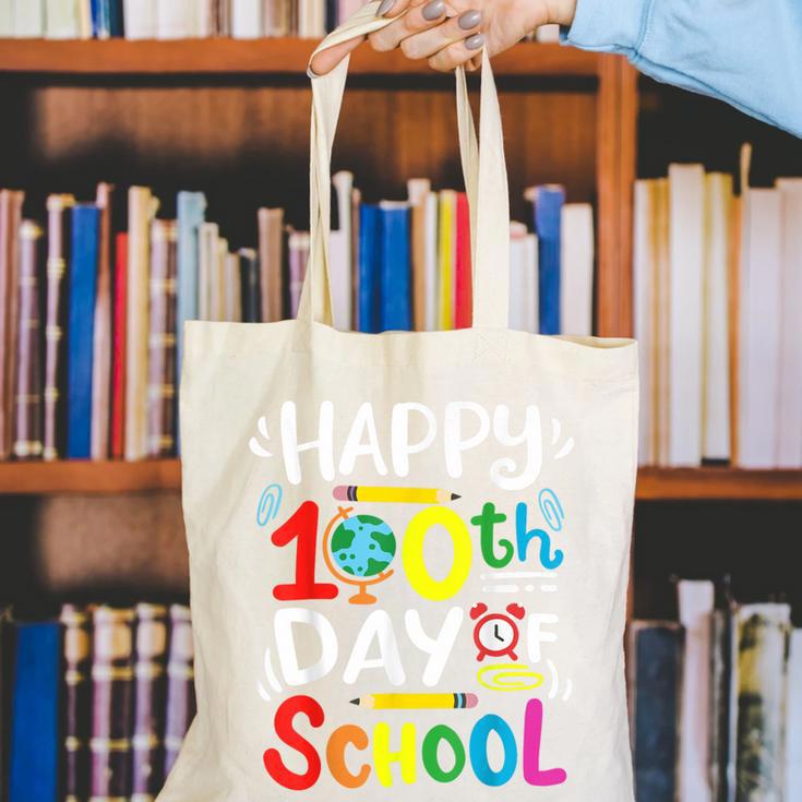 Happy 100th Day Of School 100 Days Of School Teacher Student Canvas Tote Bag, funny gift