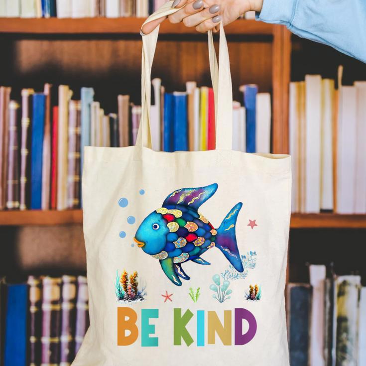 Happy First Day Of School Fish Rainbows Teacher Be Kind Canvas Tote Bag, funny gift Happy First Day Of School Fish Rainbows Teacher Be Kind Canvas Tote Bag, funny gift