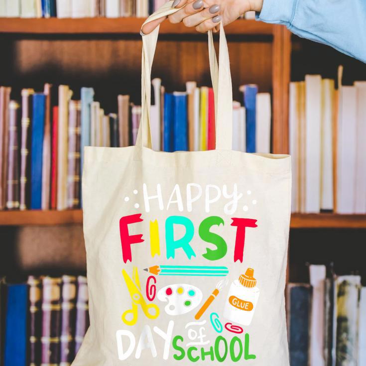 Happy First Day Of School Teacher Back To School Student Canvas Tote Bag, funny gift Happy First Day Of School Teacher Back To School Student Canvas Tote Bag, funny gift