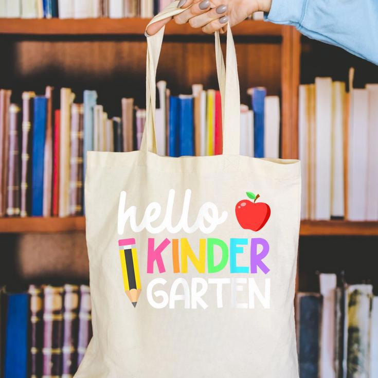 Hello Kindergarten Team Kinder Back To School Teacher Kids Canvas Tote Bag, funny gift