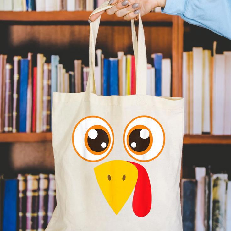Hilarious Turkey Halloween Thanksgiving Teacher Nurse Canvas Tote Bag, funny gift