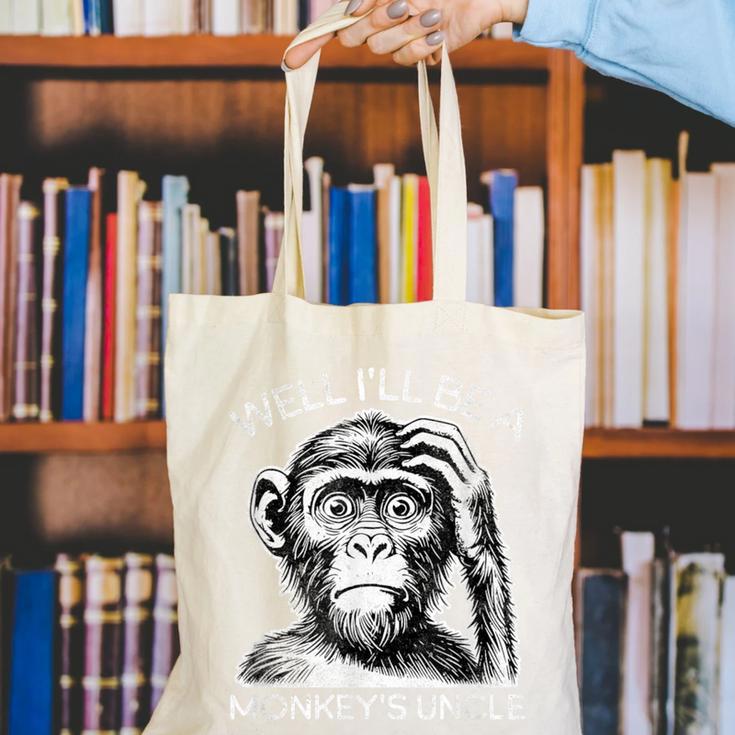 Well I'Ll Be a Monkey's Uncle Teacher And Student Canvas Tote Bag, funny gift Well I'Ll Be a Monkey's Uncle Teacher And Student Canvas Tote Bag, funny gift