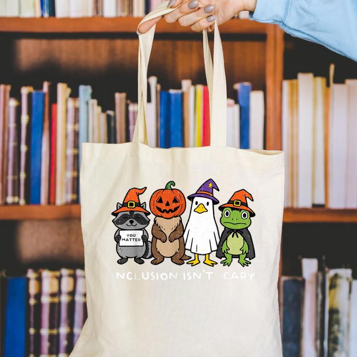 Inclusion Isn't Scary SLP Halloween Sped Teacher Animal Canvas Tote Bag, funny gift Inclusion Isn't Scary SLP Halloween Sped Teacher Animal Canvas Tote Bag, funny gift